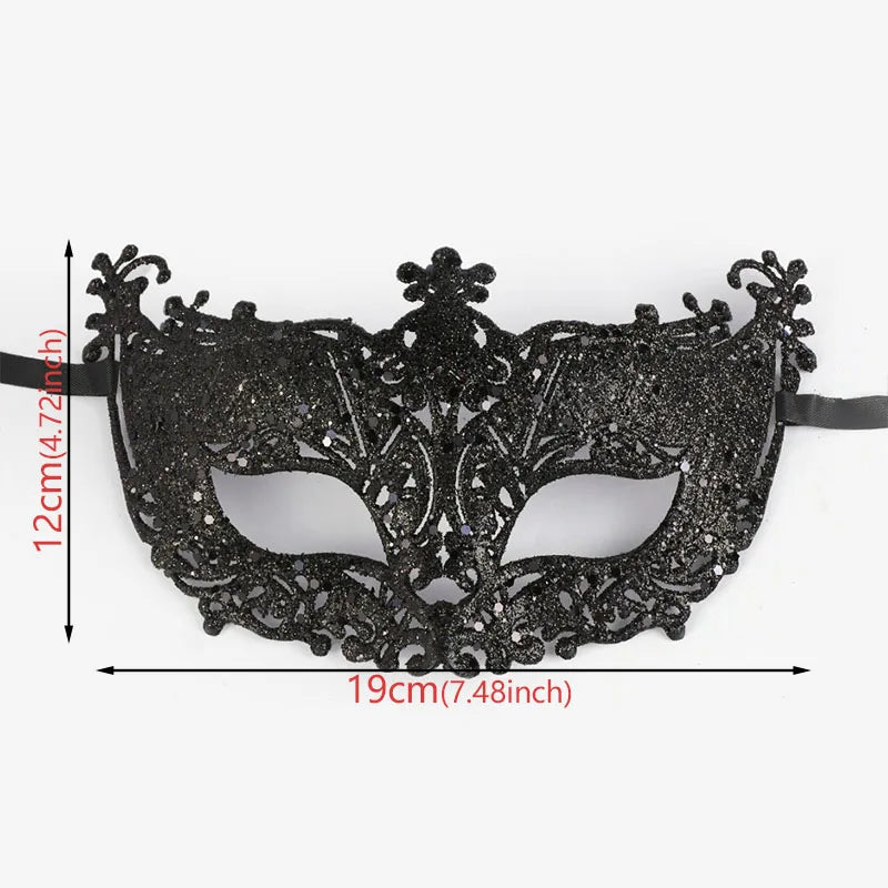Halloween Christmas Carnival Gold Powder Hollow Fox Makeup Mask Venetian Masquerade Carnival Gold Powder Hollow Fox Makeup Mask