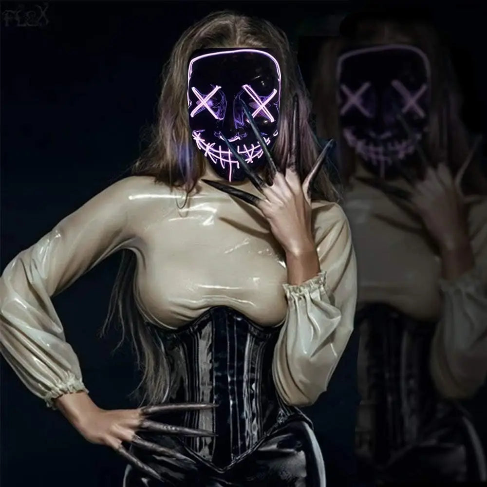 Poptrend Halloween Mask LED Light up Mask Scary mask