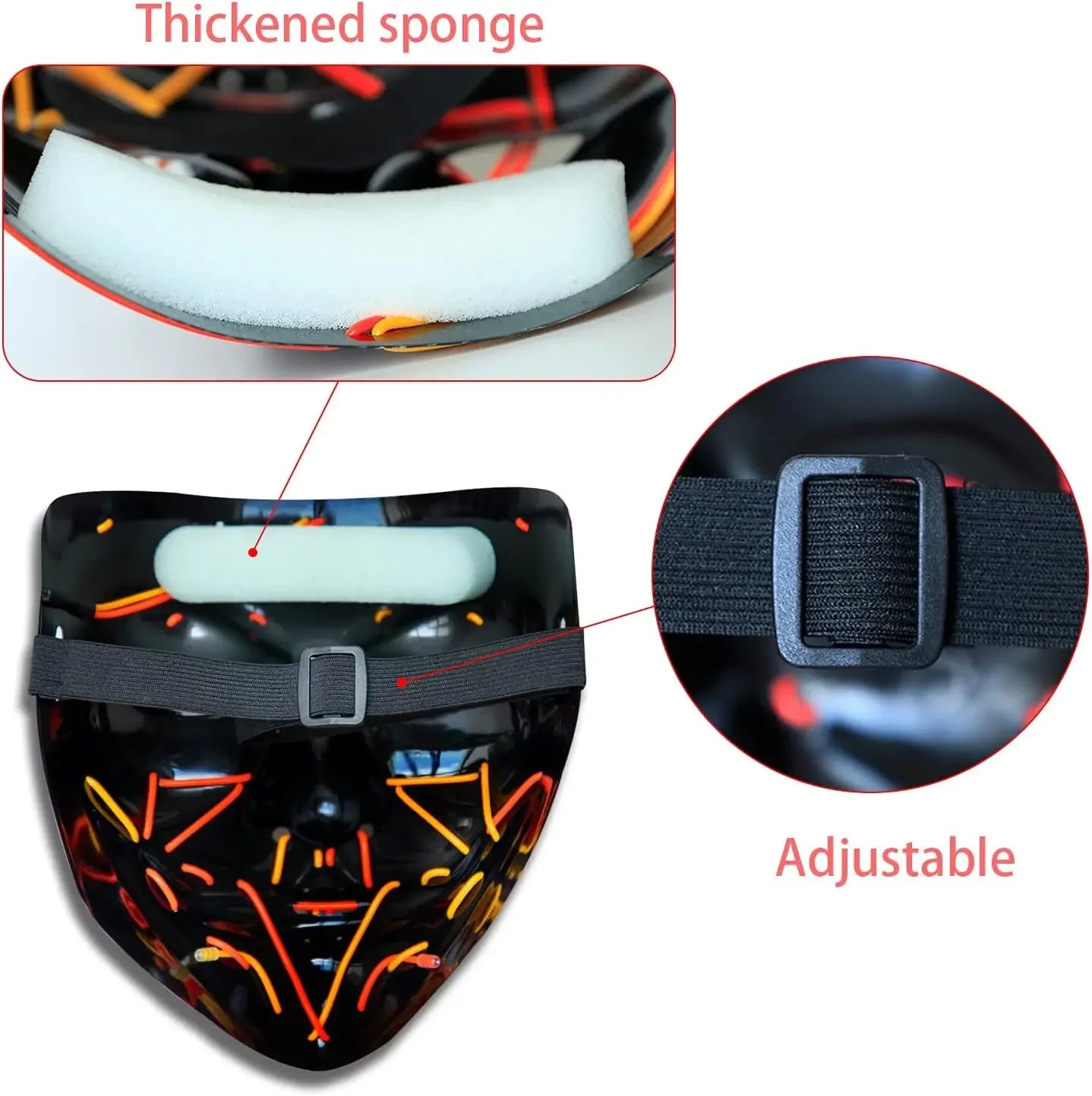Poptrend Halloween Mask LED Light up Mask Scary mask