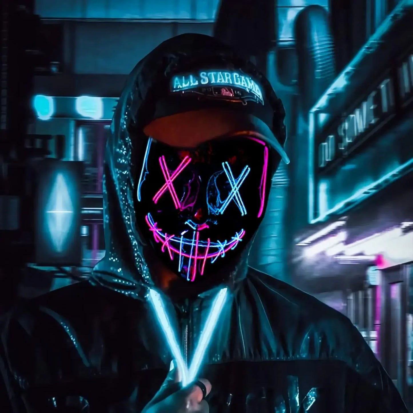 Poptrend Halloween Mask LED Light up Mask Scary mask