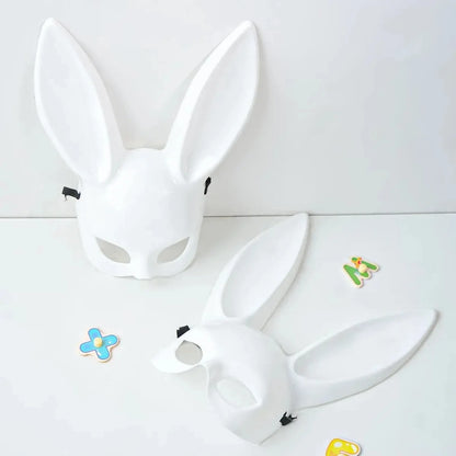 Black White Rabbit Mask Halloween for couples and best friends
