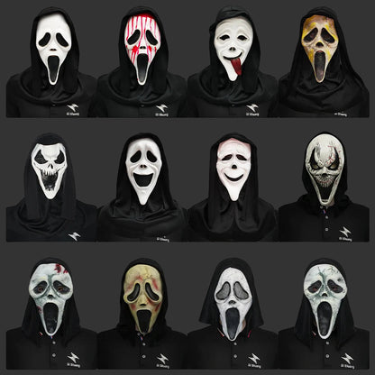 Quality Halloween Movie Scream Horror Face Mask Realistic Creepy Ghost Masks Stick Tongue Out Funny Scary Cosplay Costume Props