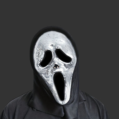 Ghostface mask Halloween Horror Scream Mask Disco Mirror Sparkling Mask Party Dance Dress up Mask