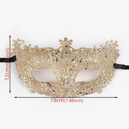 Halloween Christmas Carnival Gold Powder Hollow Fox Makeup Mask Venetian Masquerade Carnival Gold Powder Hollow Fox Makeup Mask
