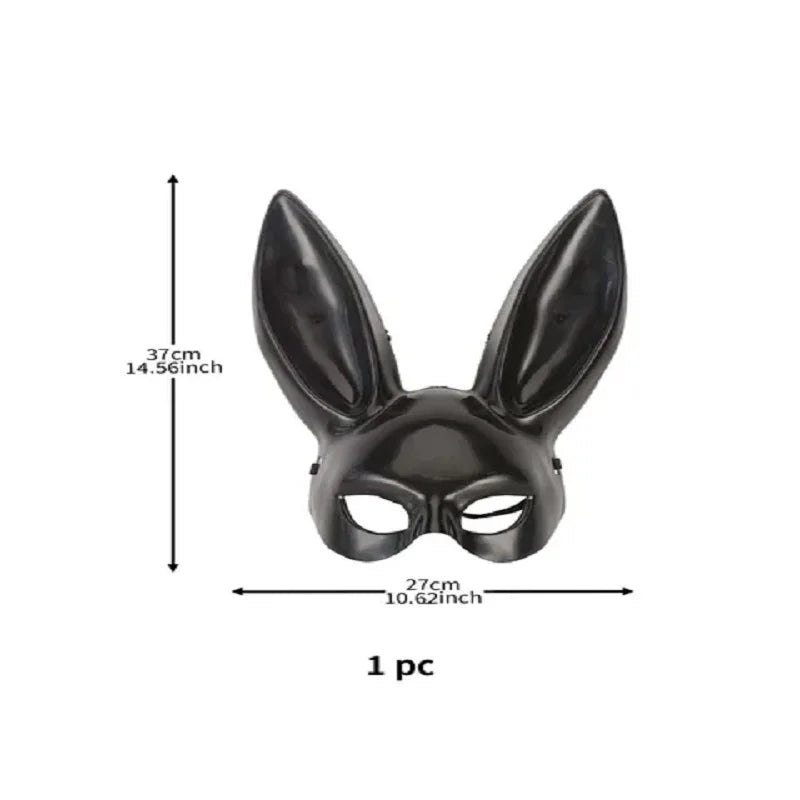 Black White Rabbit Mask Halloween for couples and best friends