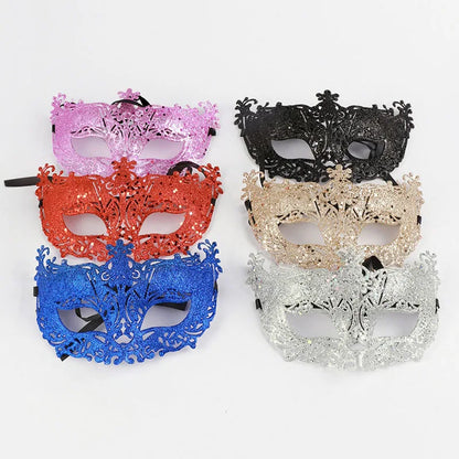 Halloween Christmas Carnival Gold Powder Hollow Fox Makeup Mask Venetian Masquerade Carnival Gold Powder Hollow Fox Makeup Mask