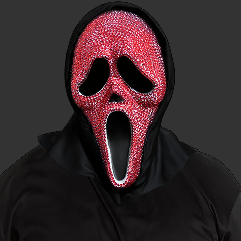 Ghostface mask Halloween Horror Scream Mask Disco Mirror Sparkling Mask Party Dance Dress up Mask