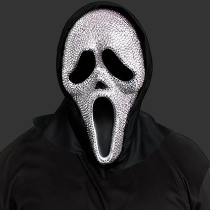 Ghostface mask Halloween Horror Scream Mask Disco Mirror Sparkling Mask Party Dance Dress up Mask