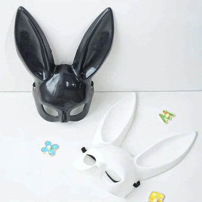 Black White Rabbit Mask Halloween for couples and best friends