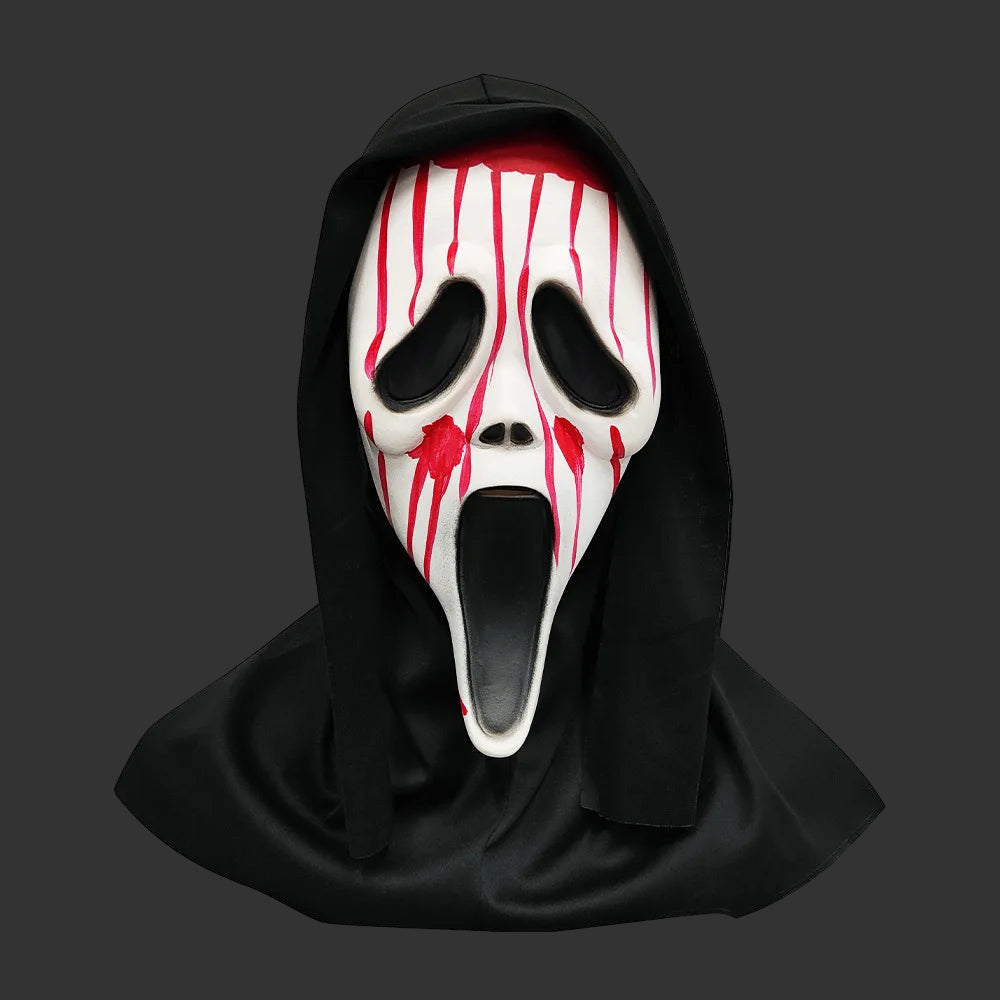 Quality Halloween Movie Scream Horror Face Mask Realistic Creepy Ghost Masks Stick Tongue Out Funny Scary Cosplay Costume Props